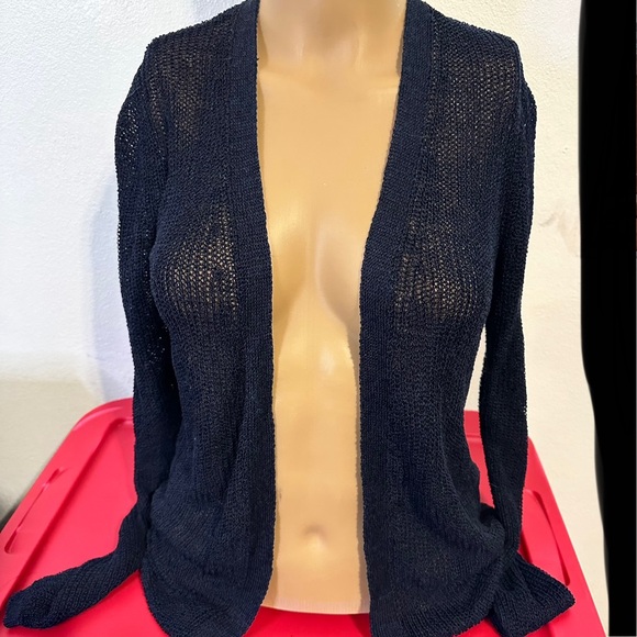 Ines De La Fressange Sweaters - Ines De La Fressange Uniqlo Dark Blue Open-Front Cardigan